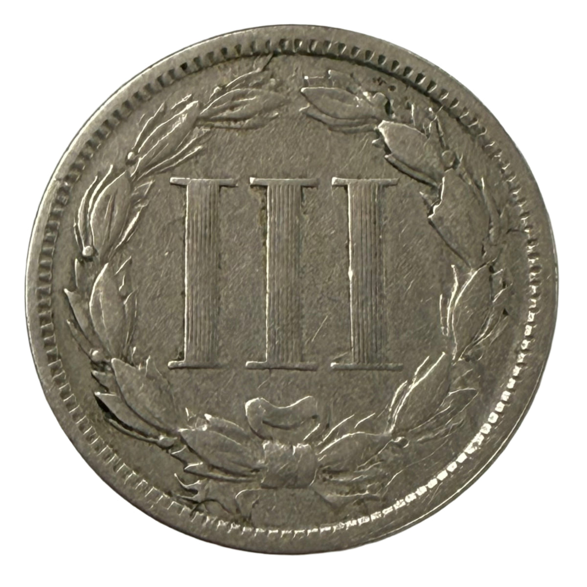1867 Three Cent Nickel (VG)