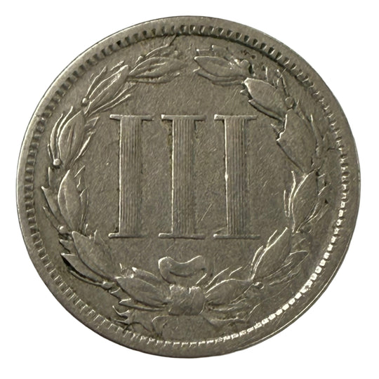 1867 Three Cent Nickel (VG)