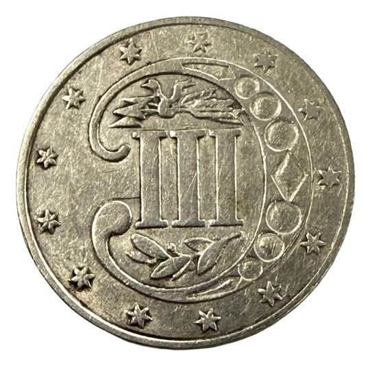 1861 Three Cent Silver (AU Details)