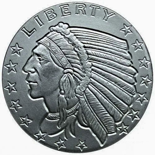 Incuse Indian 1 oz Silver Round (BU)