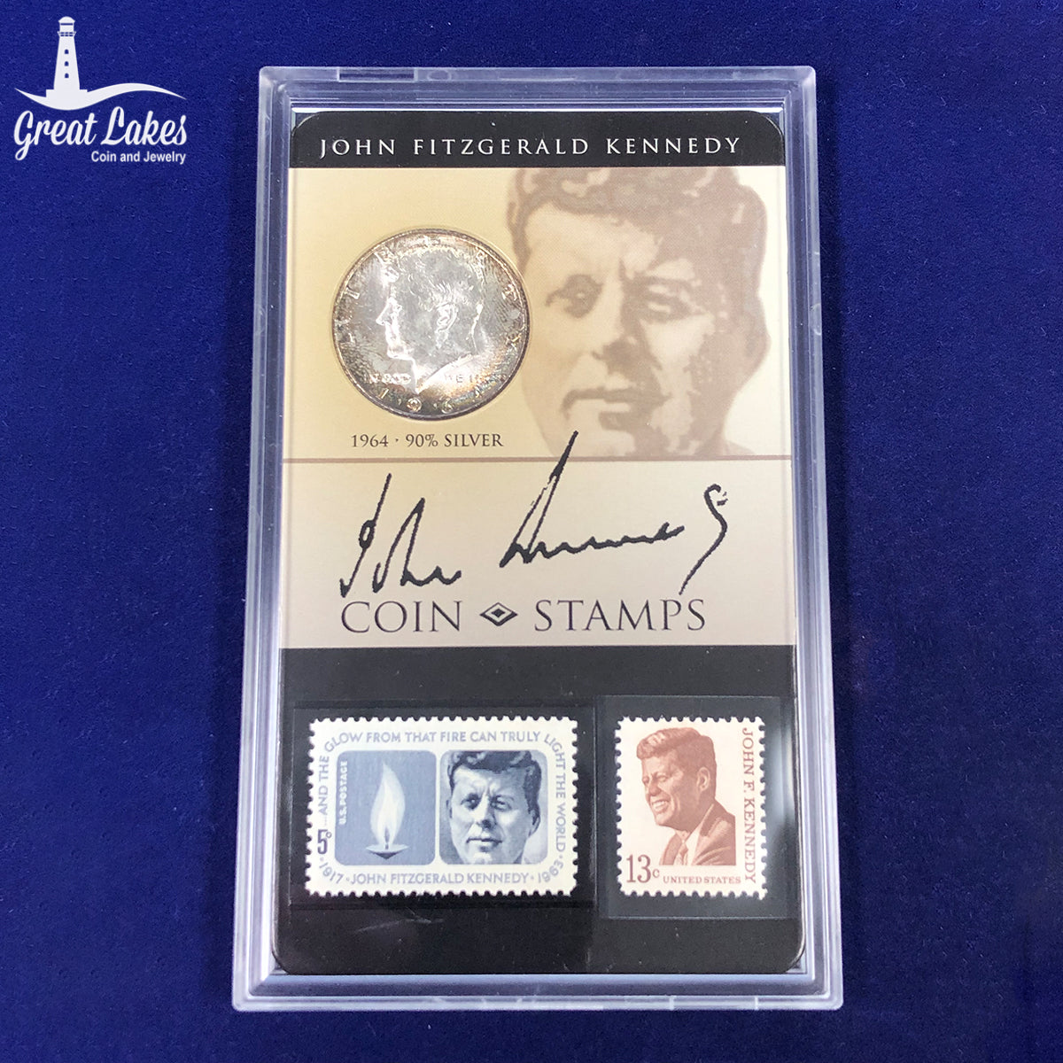 1964 Kennedy Coin &amp; Stamp Set