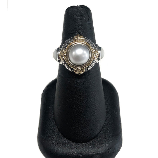 Konstantino 18k Gold Silver & Pearl Hestia Ring