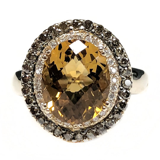 Le Vian 14k Gold Citrine & Diamond Ring