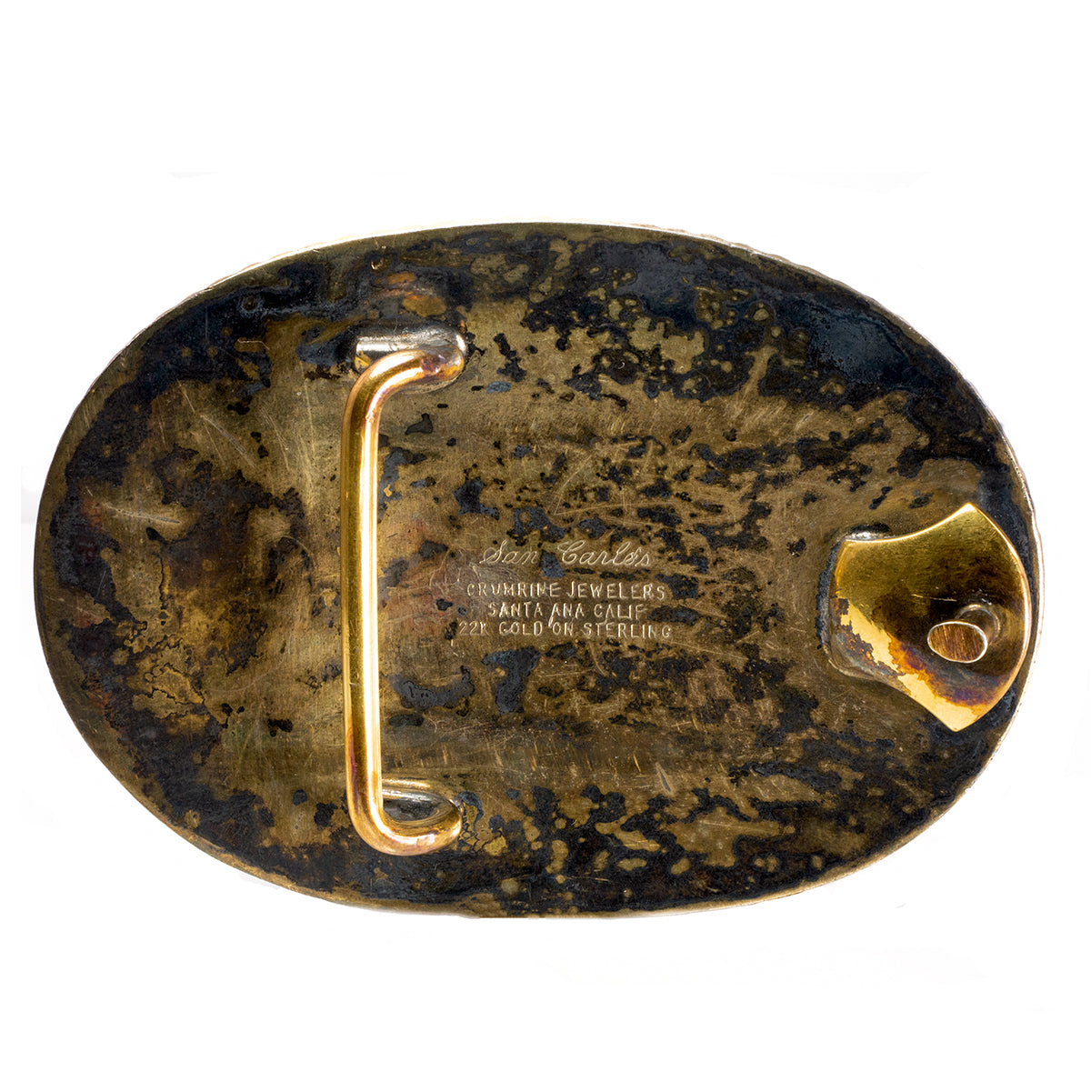 San Carlos Crumrine Jewelers Santa Ana California Silver &amp; Gold Belt Buckle