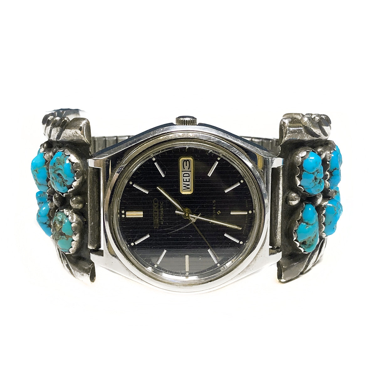 Native American Silver &amp; Turquoise Watch Band