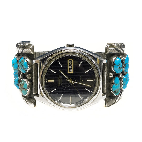 Native American Silver & Turquoise Watch Band