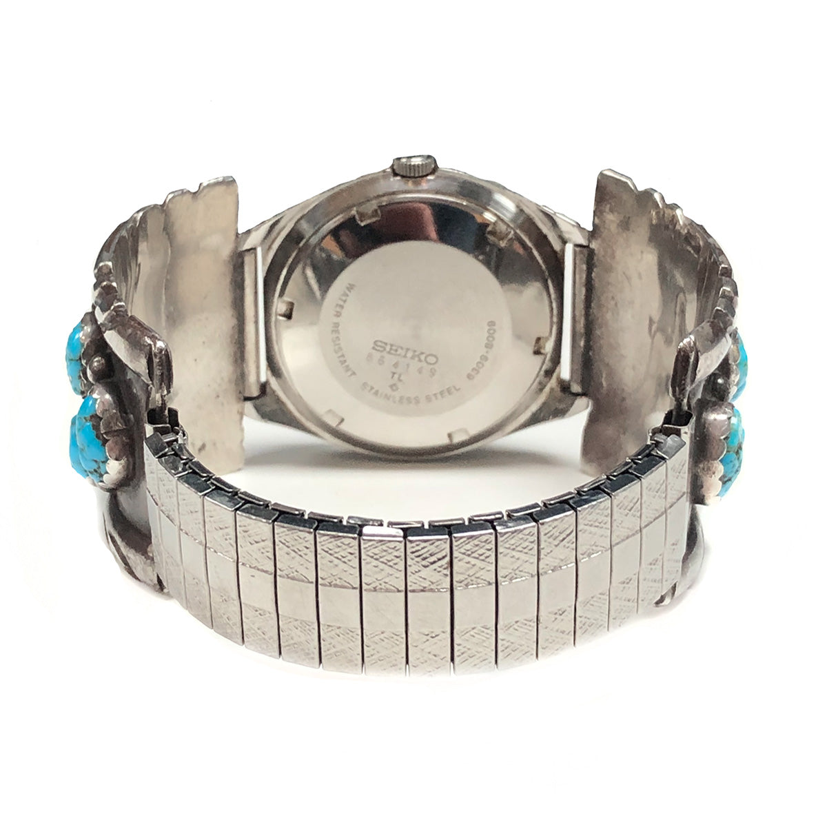 Native American Silver &amp; Turquoise Watch Band
