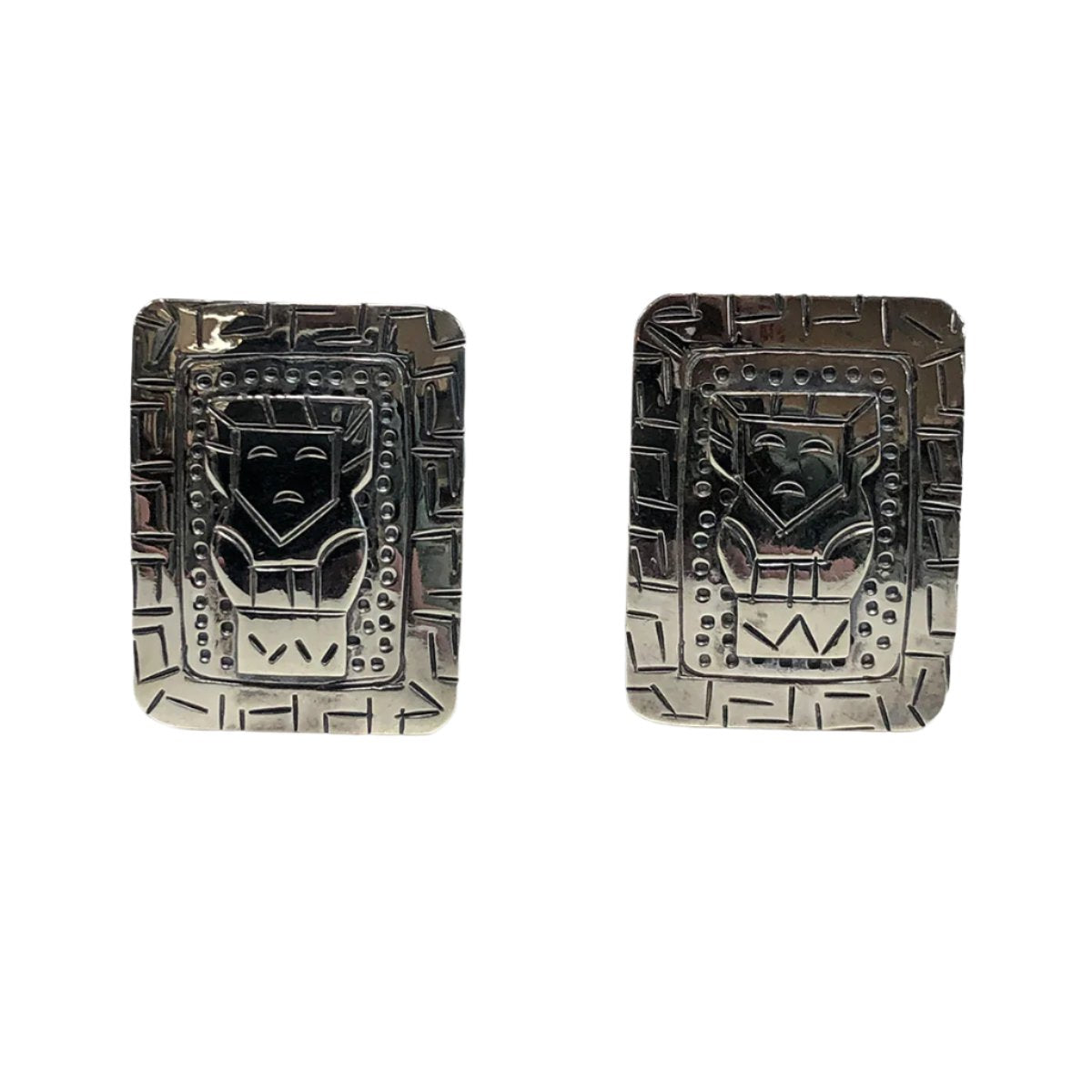 Silver Aztec Cufflinks