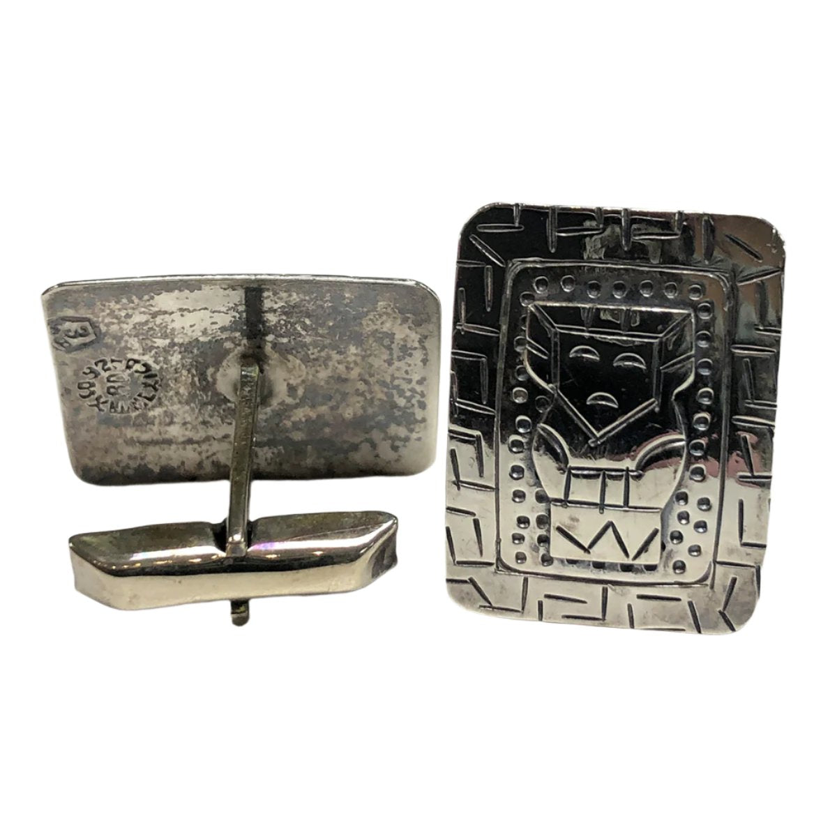 Silver Aztec Cufflinks