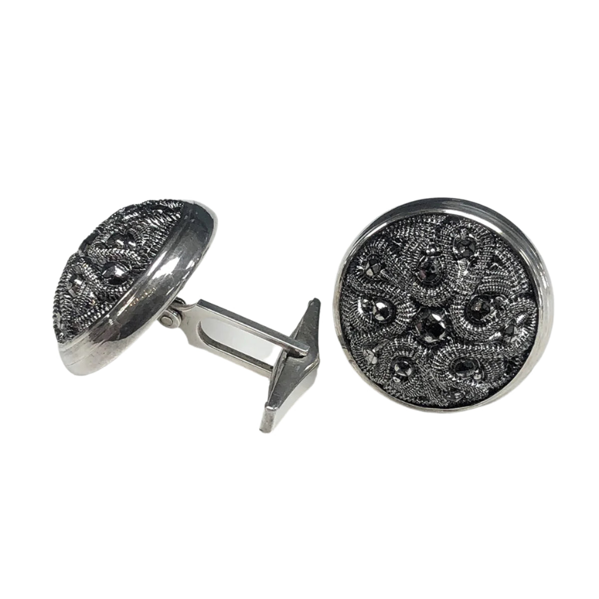 Silver &amp; Marcasite Cufflinks