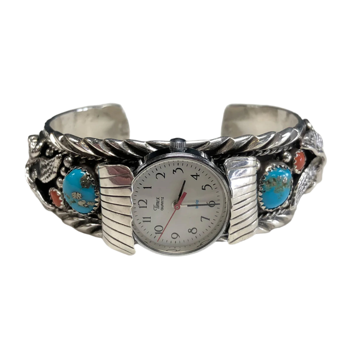 Native American Silver & Turquoise Watch Cuff