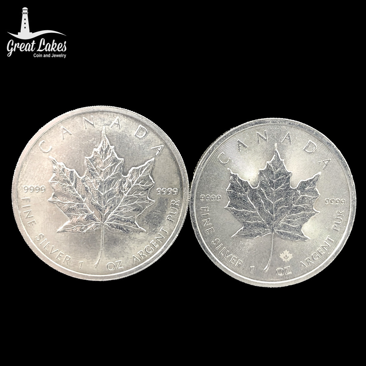 Lot of Two Circulated 1 oz Silver Maples