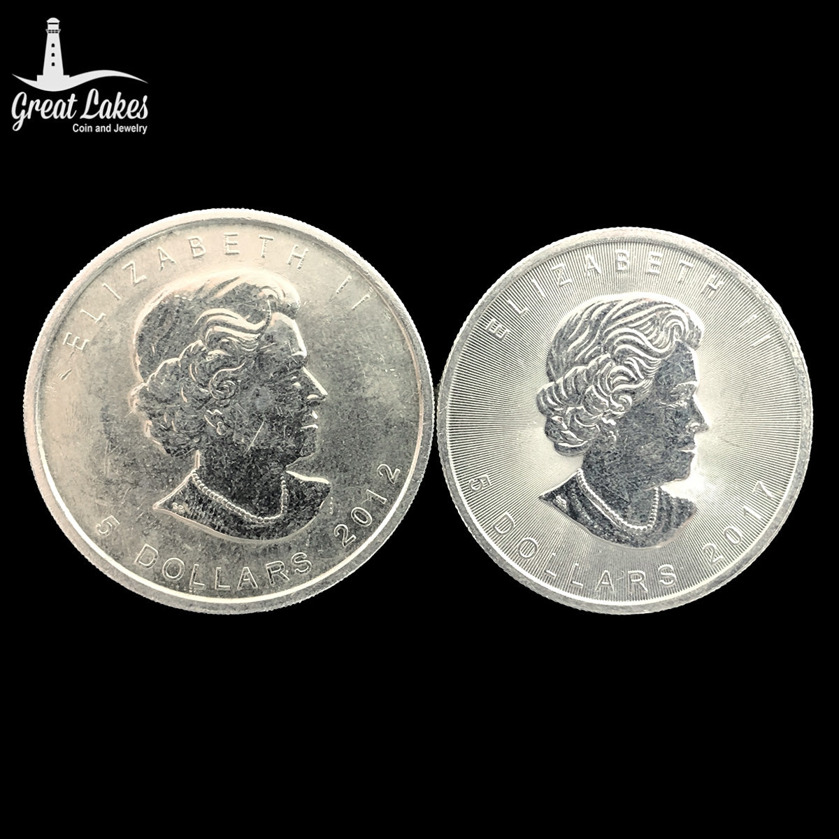 Lot of Two Circulated 1 oz Silver Maples