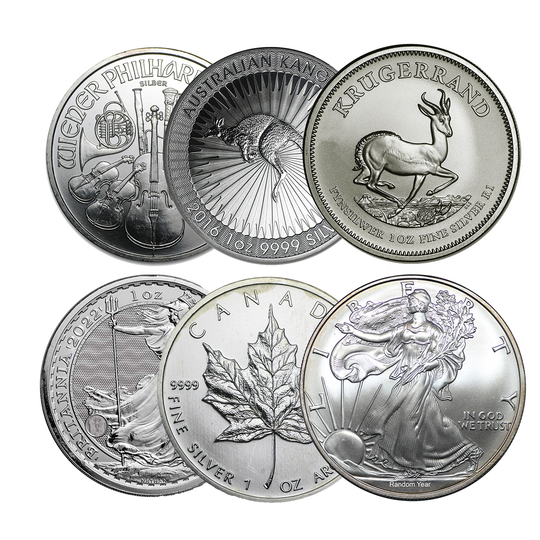 1 oz Silver Coins (Off Quality) (Mixed Sovereign Mint)