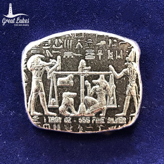 Monarch Egyptian God Anubis 1 oz Silver Relic Bar