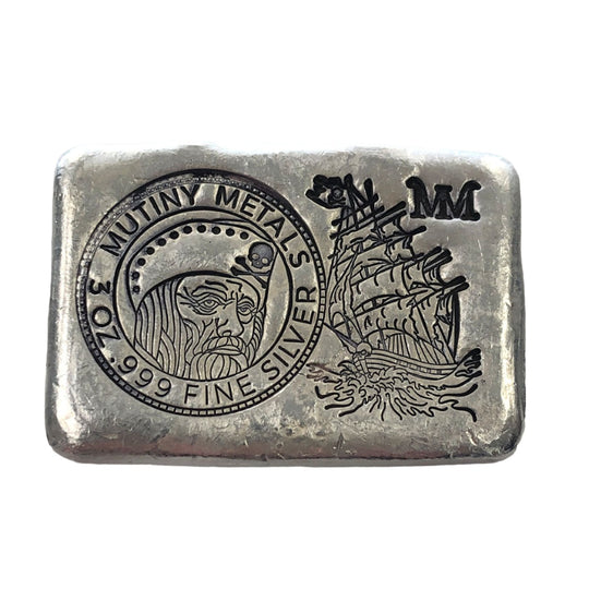 Mutiny Metals 3 oz Silver Pirate Ship Bar