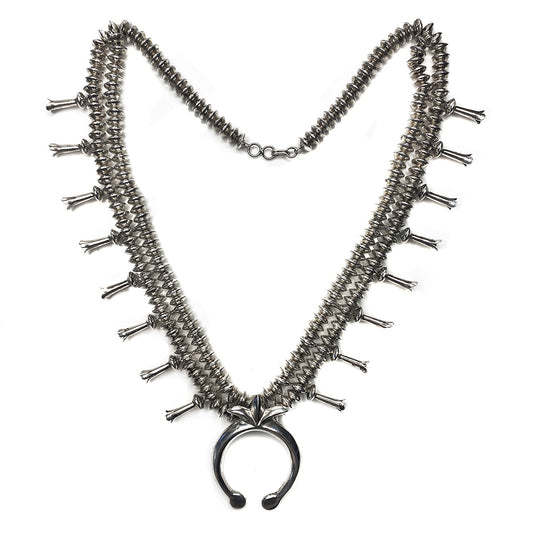 Native American Silver Squash Blossom Necklace