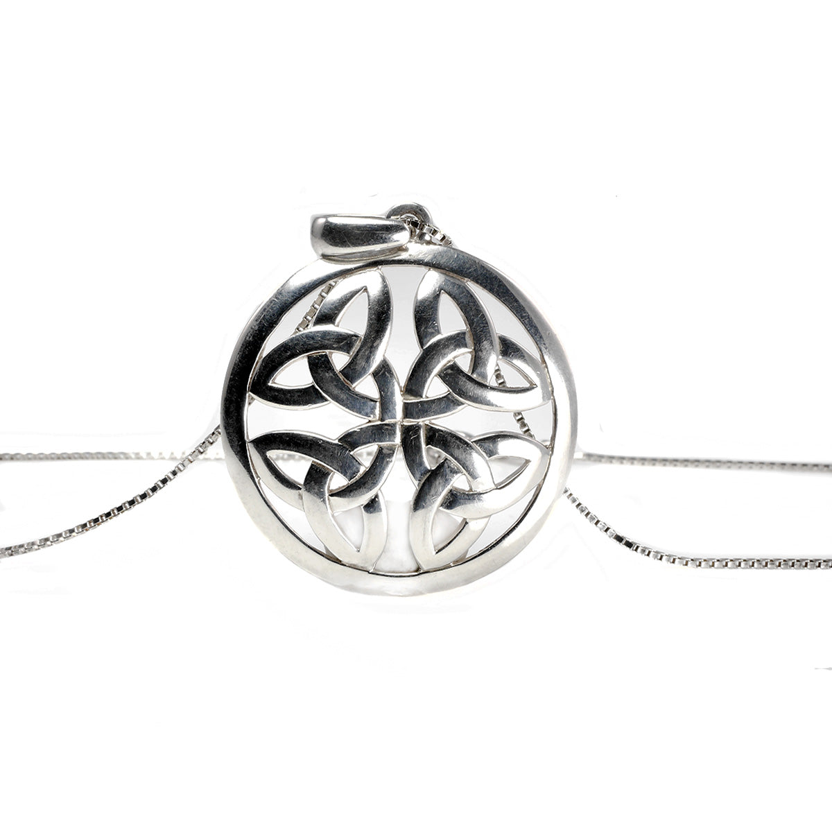 Silver Celtic Trefoil Knot Necklace