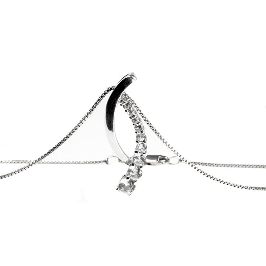 Silver & Cubic Zirconia Journey Necklace