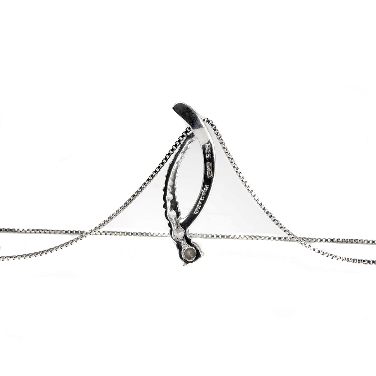 Silver &amp; Cubic Zirconia Journey Necklace