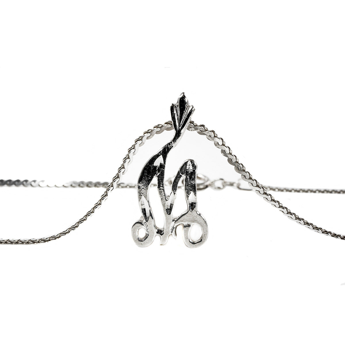 Silver Initial M Necklace