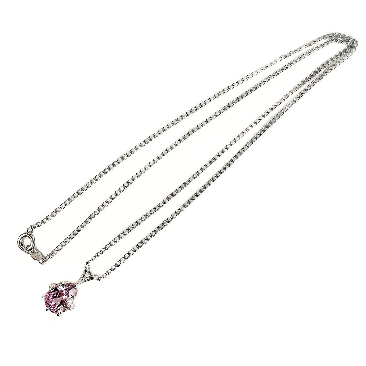 Silver & Pink Cubic Zirconia Necklace