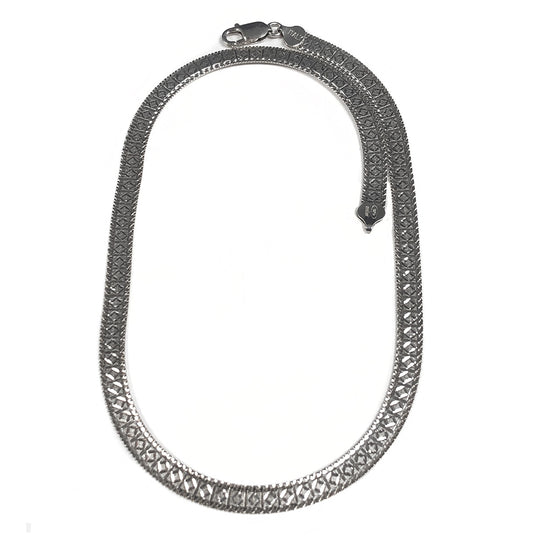 Silver Herringbone Necklace