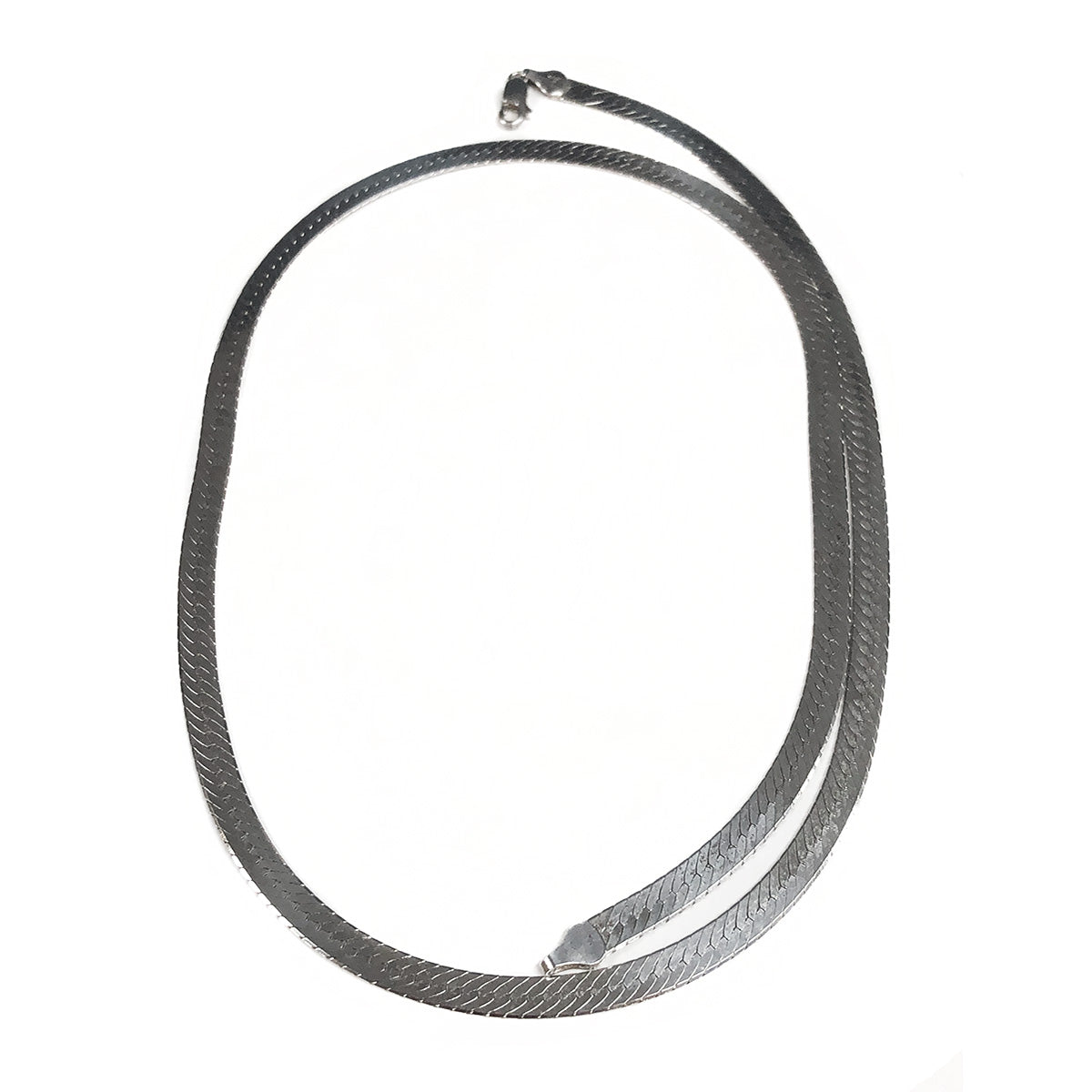 Bold Silver Herringbone Chain Necklace – Dea Dia