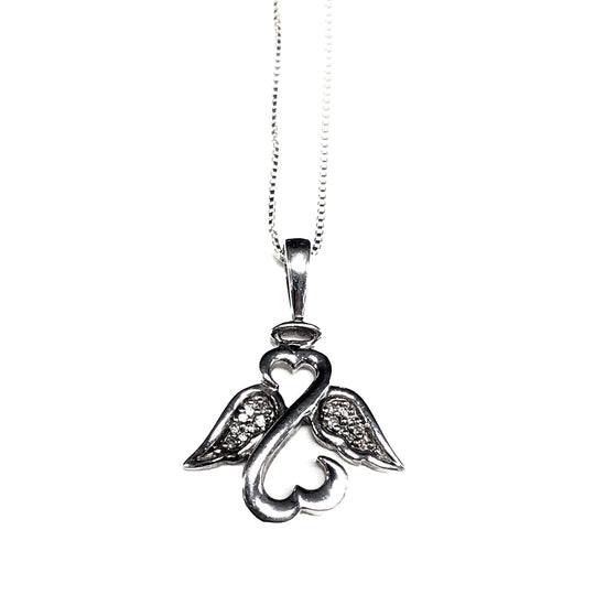 Silver & Diamond Eternity Heart Necklace