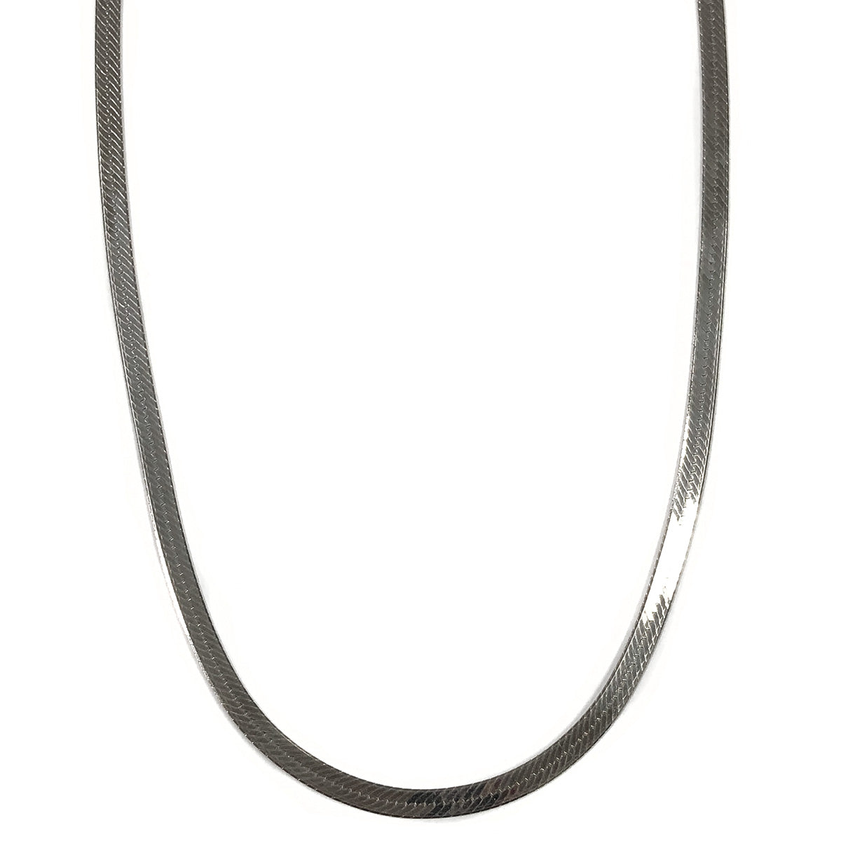 Silver Herringbone Necklace