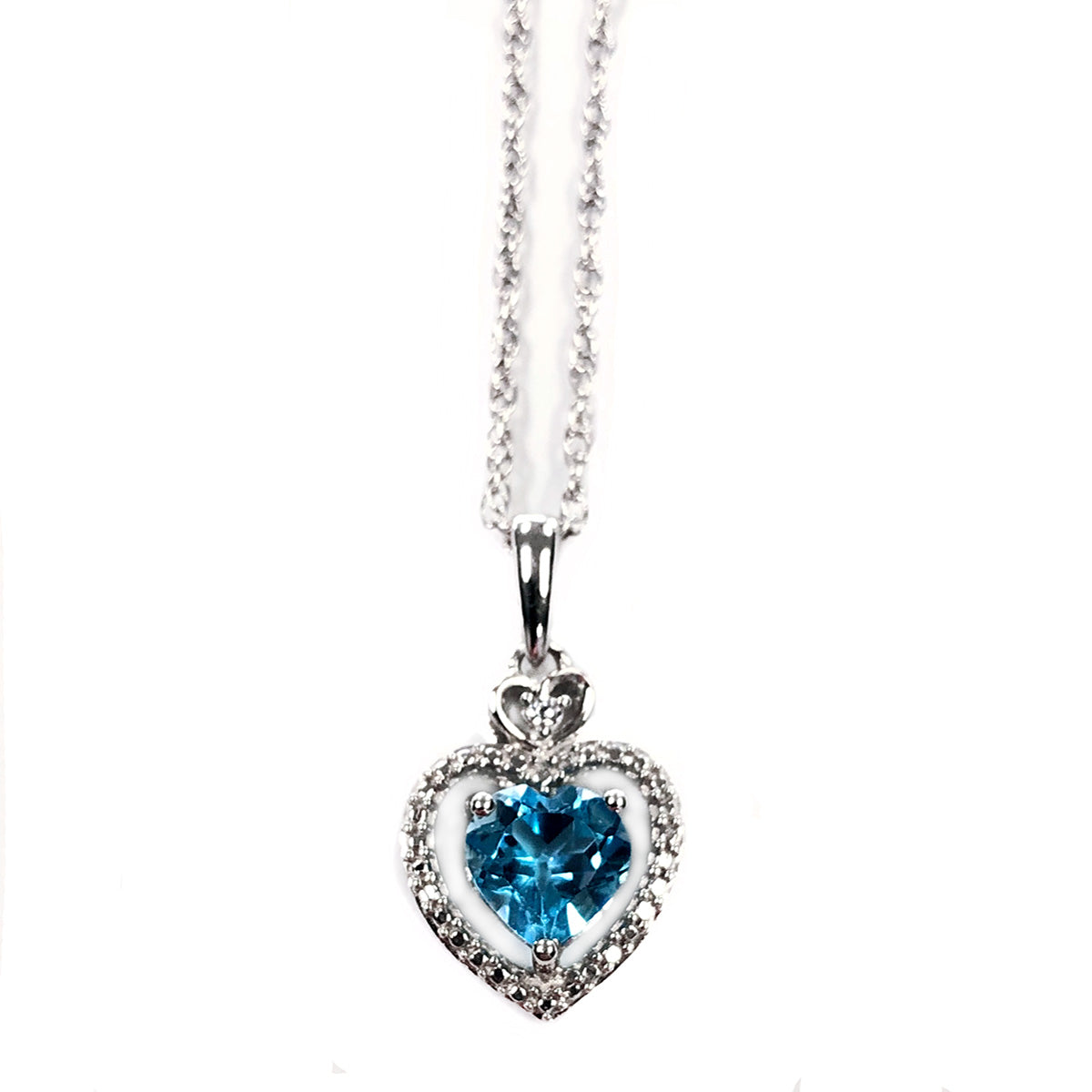 Silver & Cubic Zirconia Heart Necklace
