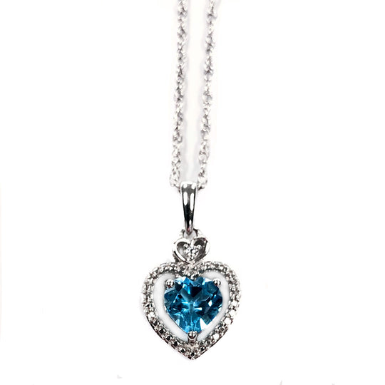 Silver & Cubic Zirconia Heart Necklace