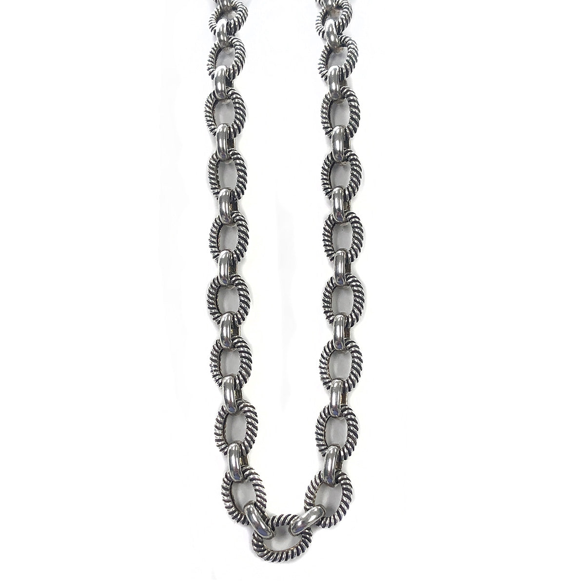Silver Oval Link Necklace