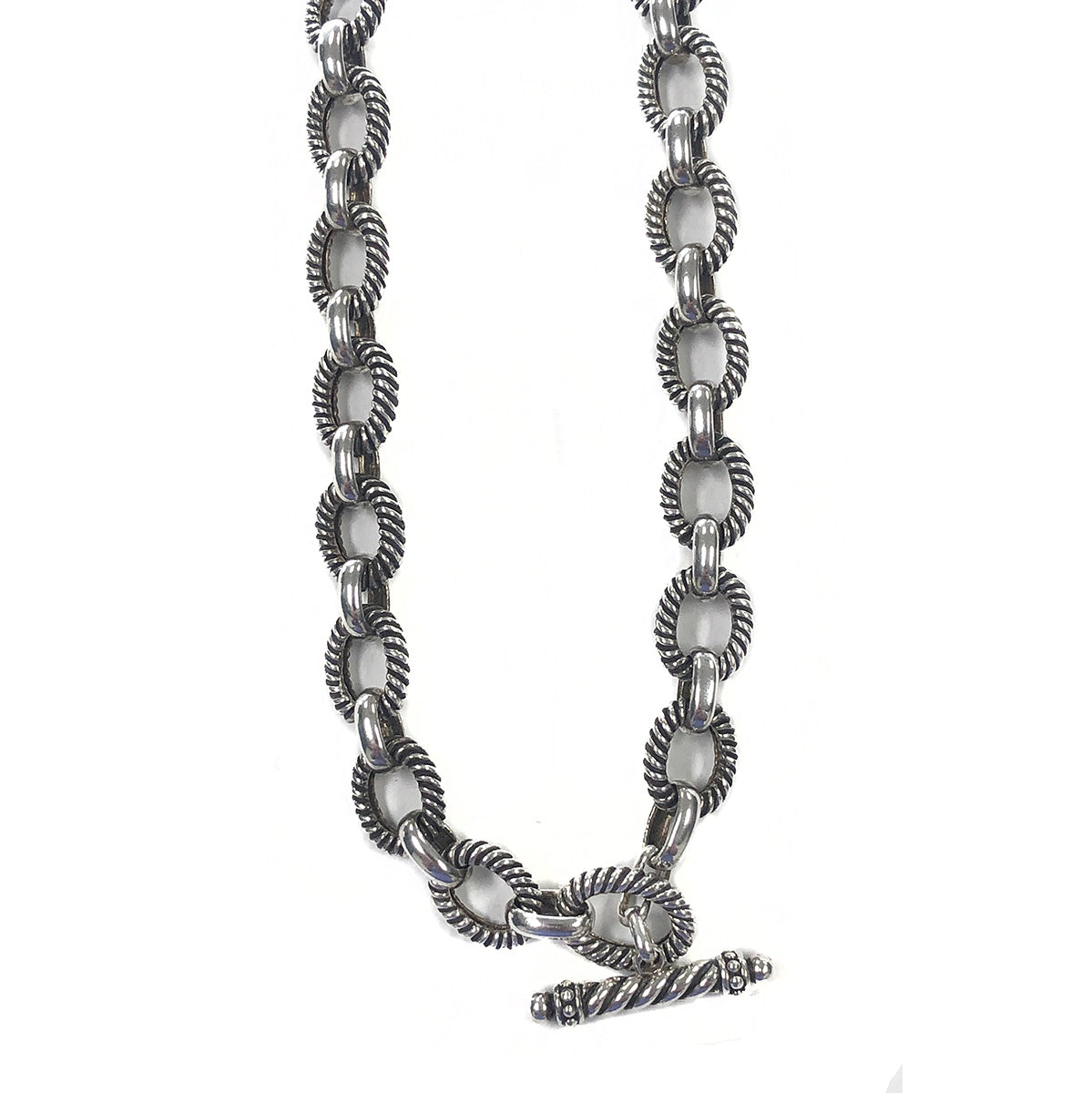 Silver Oval Link Necklace