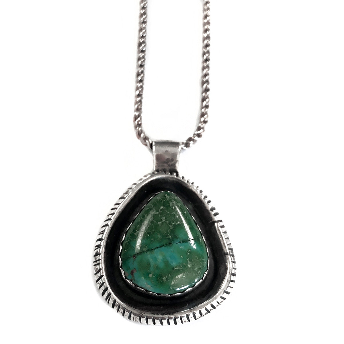 Silver &amp; Green Turquoise Necklace