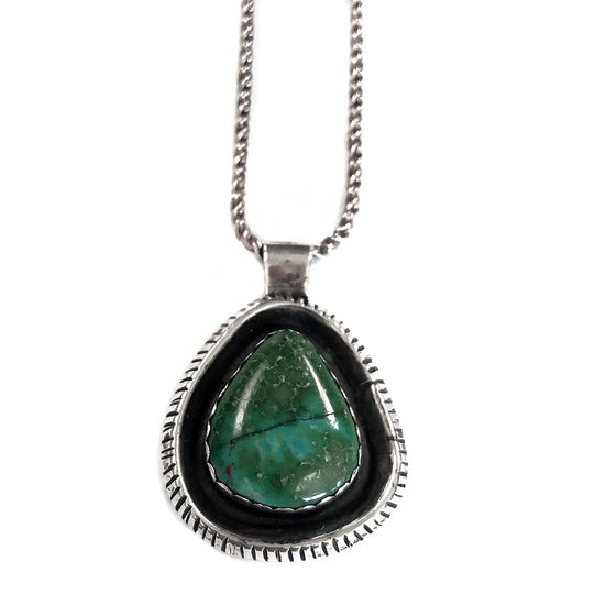 Silver & Green Turquoise Necklace