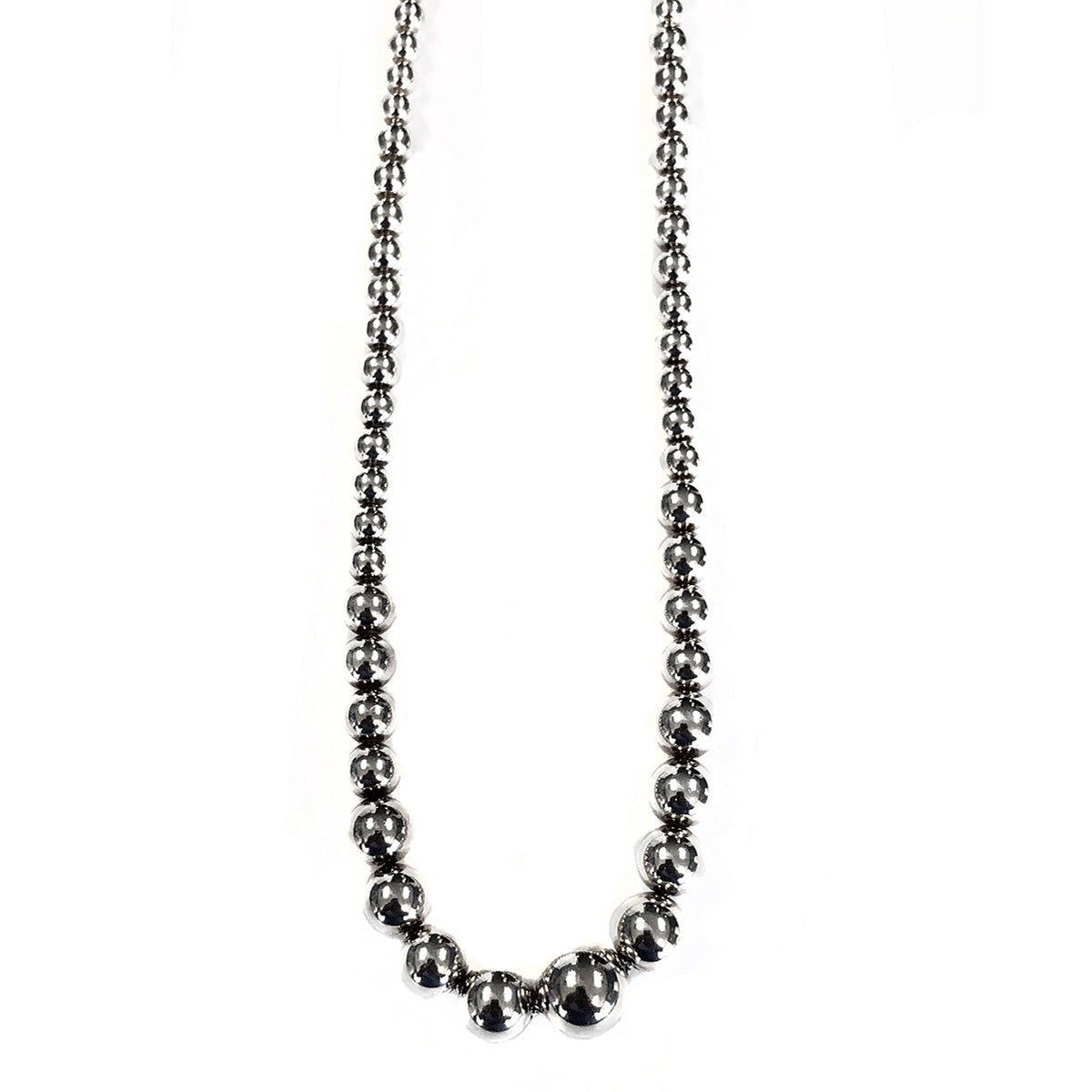 Pure Silver Graduated Ball Necklace