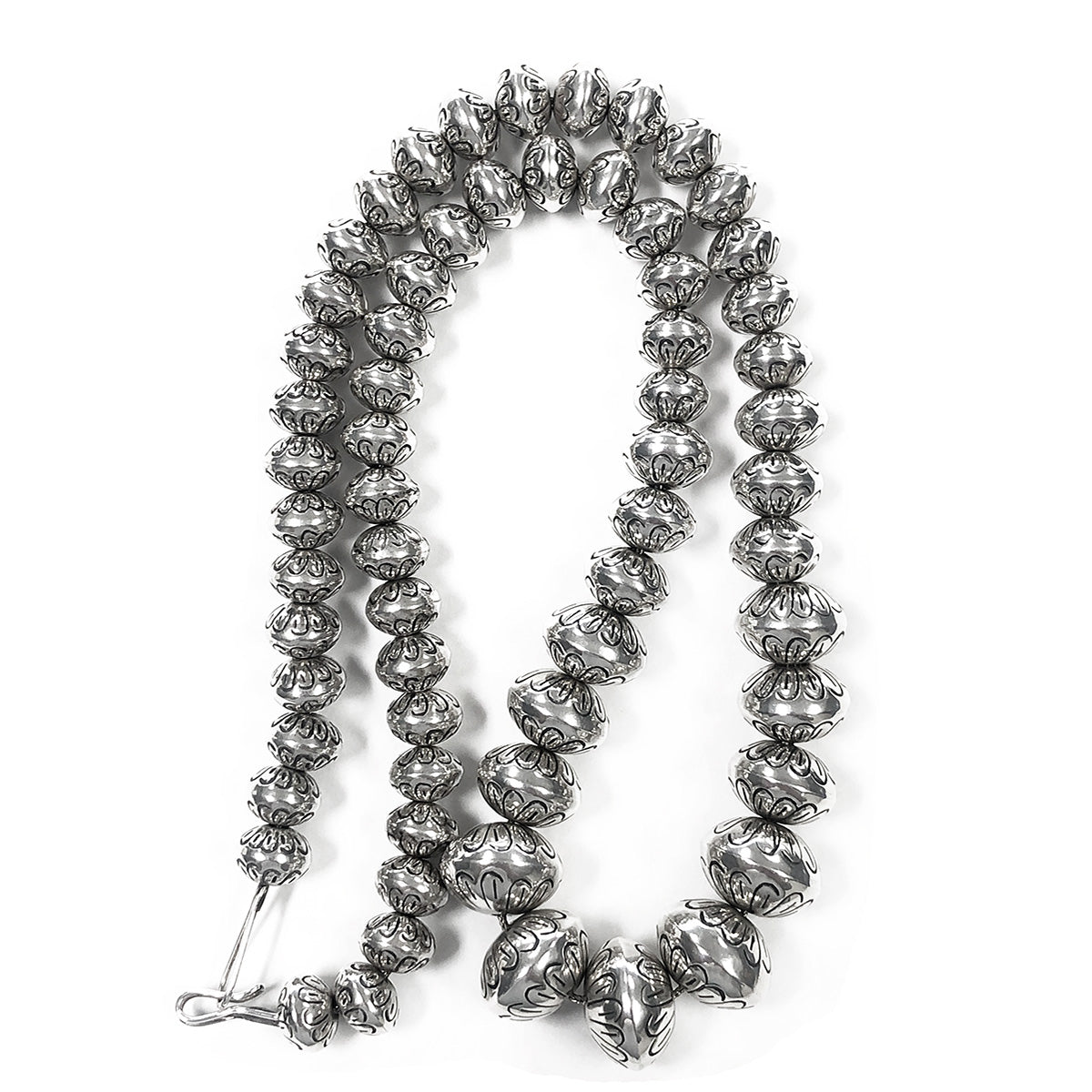 Vintage Navajo Silver Beaded Necklace