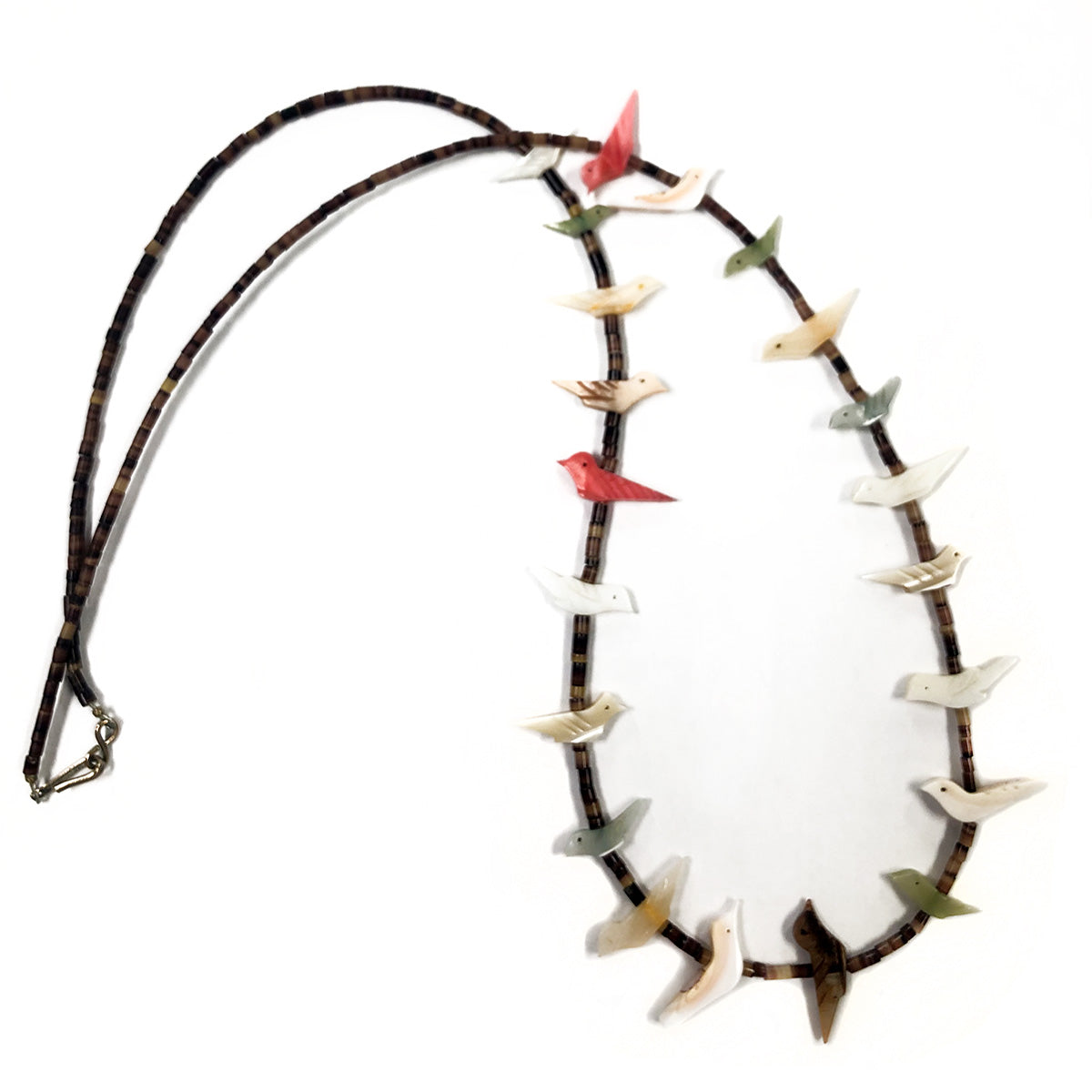 Vintage Zuni Multi Gemstone Bird Fetish Necklace