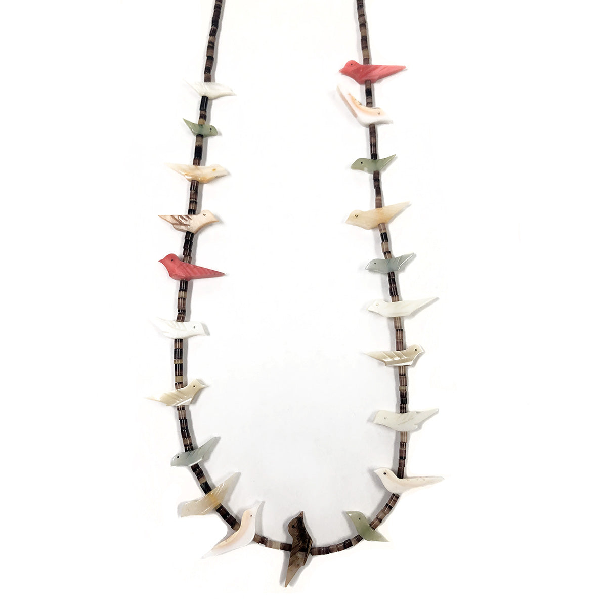 Vintage Zuni Multi Gemstone Bird Fetish Necklace