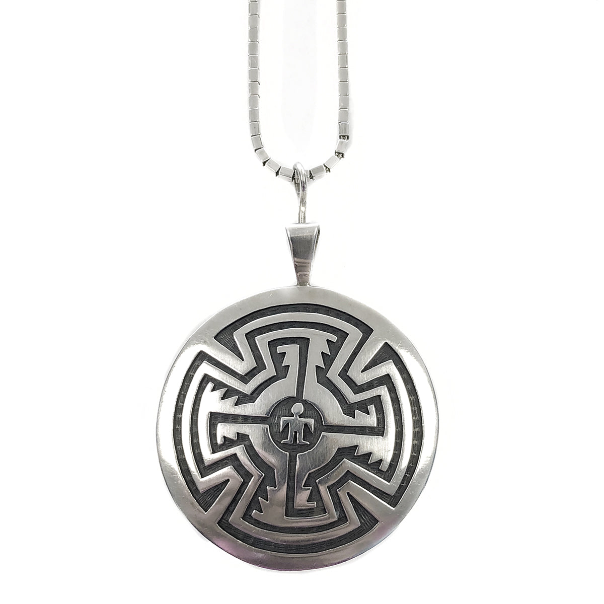 Silver Man in the Maze Necklace