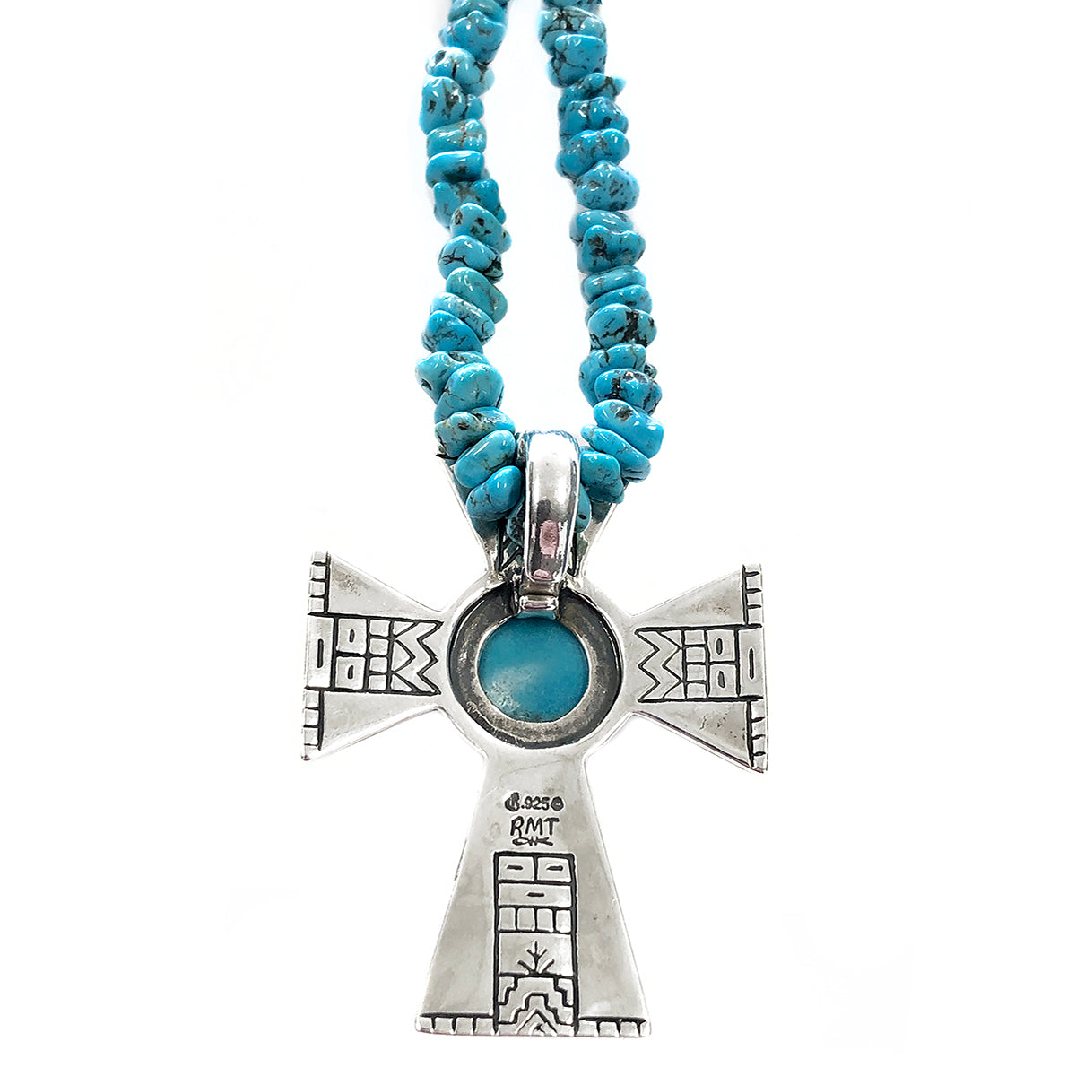 Roderick Tenorio &amp; Carolyn Pollack RMT Silver and Turquoise Cross Necklace