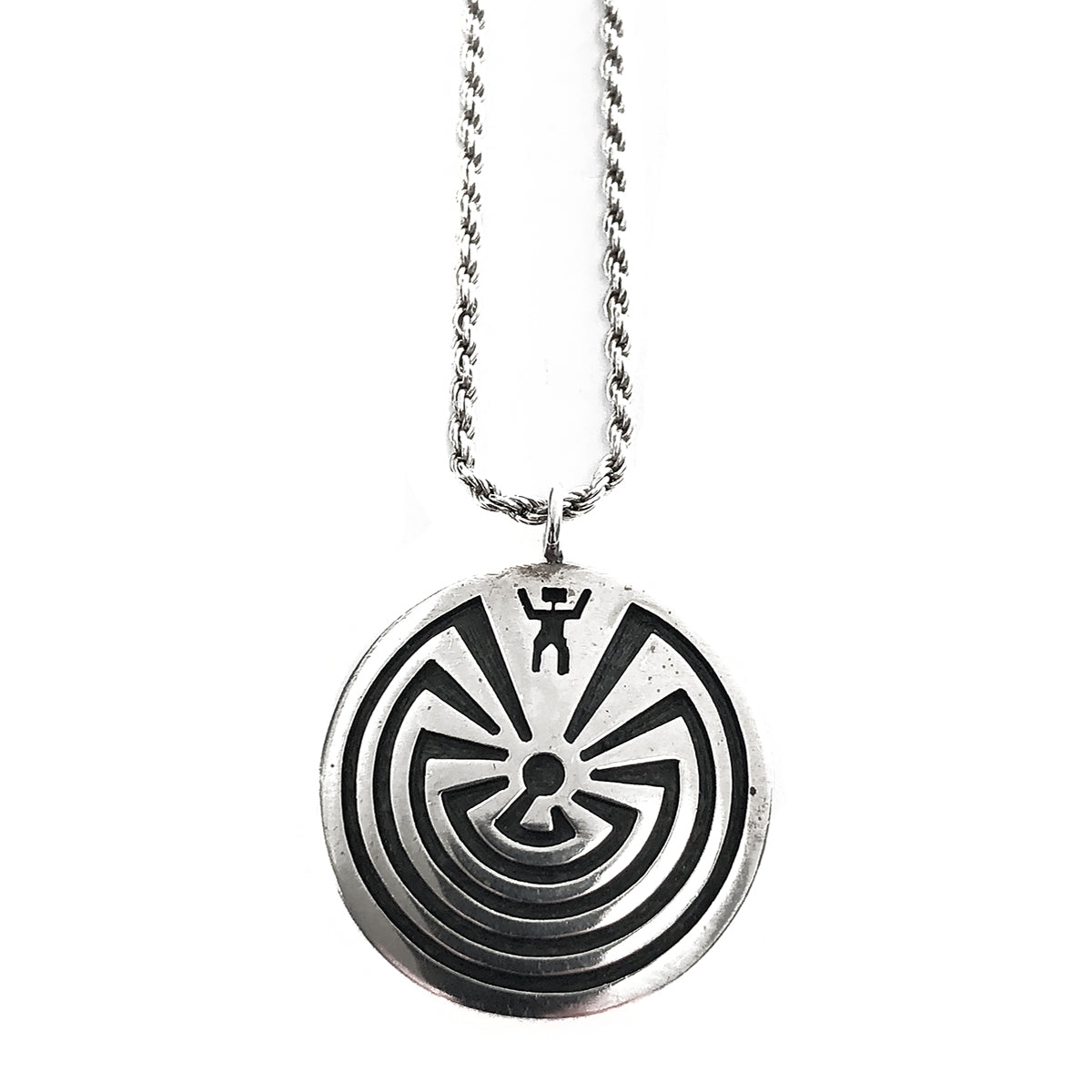 Silver Man in the Maze Necklace
