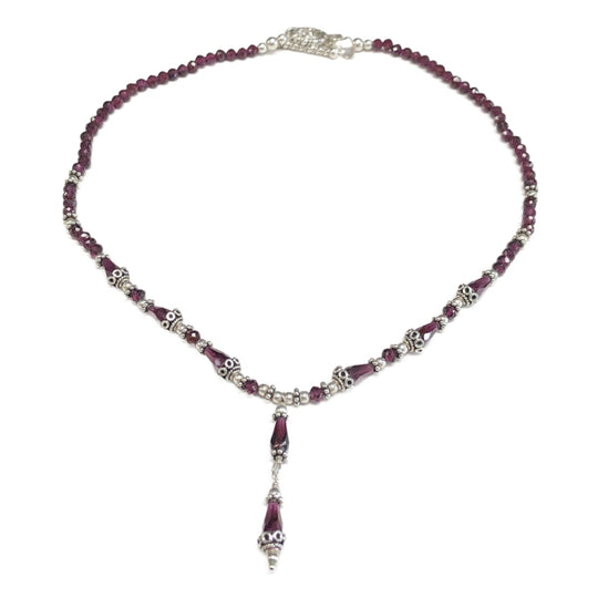 Silver & Garnet Necklace