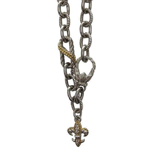 Judith Ripka Fleur de Lis Cable Link Necklace