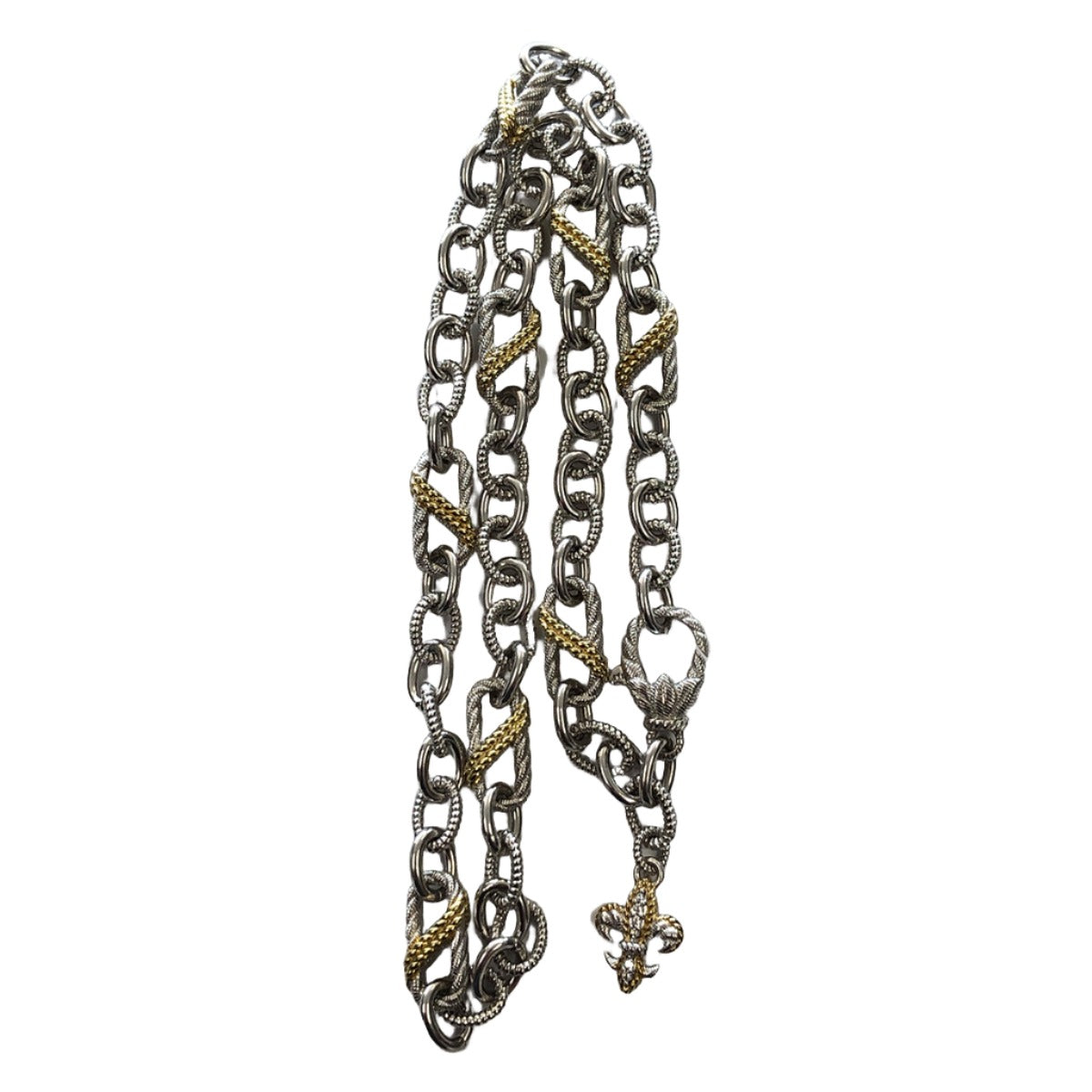 Judith Ripka Fleur de Lis Cable Link Necklace