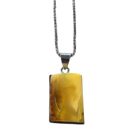 Silver & Amber Necklace