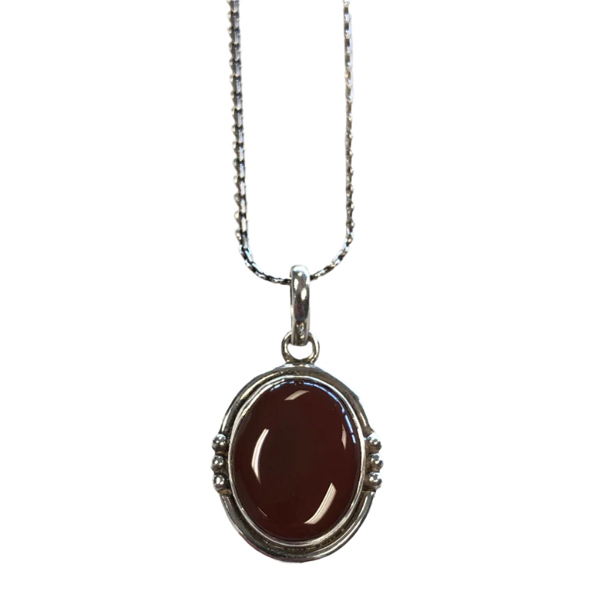 Silver &amp; Carnelian Necklace