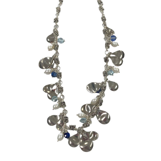 Silver Crystal & Pearl Necklace