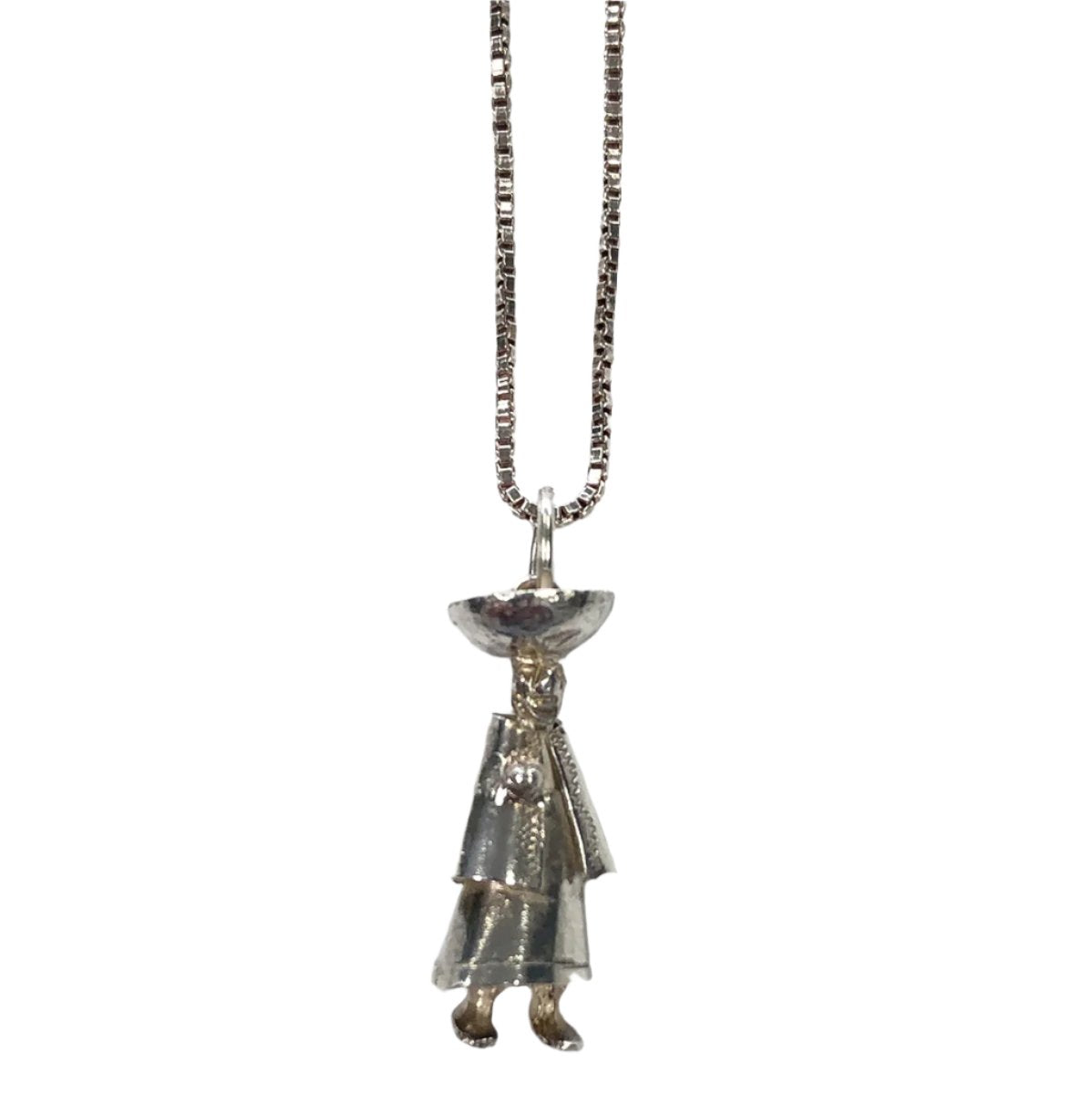 Silver Sombrero Guy Necklace